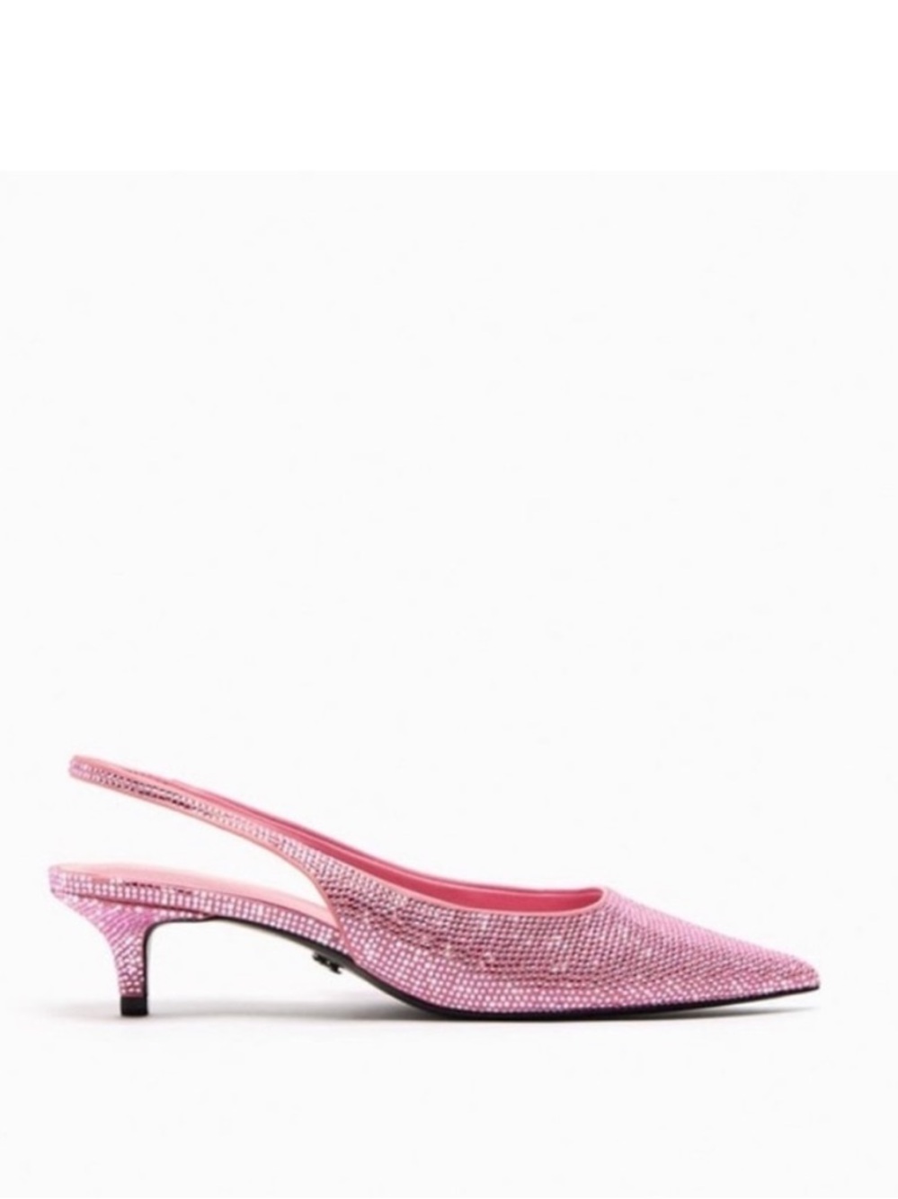 Zara rhinestone kitten heel slingback